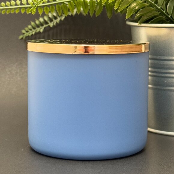 BBW Midnight Blue Citrus White Barn Bath & Body Works 3 Wick Candle - Picture 2 of 10